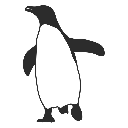 Silhueta de pinguim de animal aquático