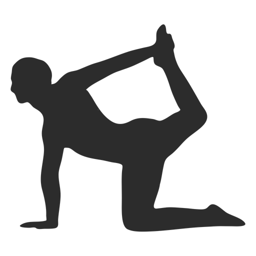 Equilibre a silhueta de pose de ioga