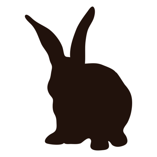 Silueta de animal de orejas de conejo grande Diseño PNG