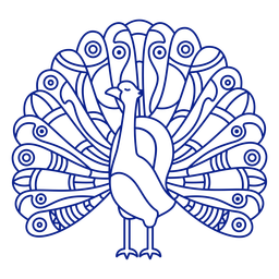 Traço de penas abertas de pavão pássaro Desenho PNG