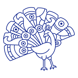 Bird peacock stroke PNG Design