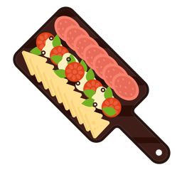 Aperitivos de tabla de cortar planos Diseño PNG