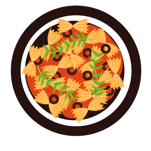 Farfalle pasta dish illustration PNG Design