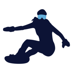 Female snowboarder silhouette PNG Design