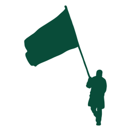 Flag bearer man silhouette PNG Design