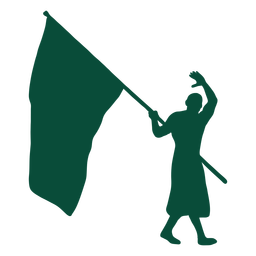 Abanderado agitando silueta Diseño PNG