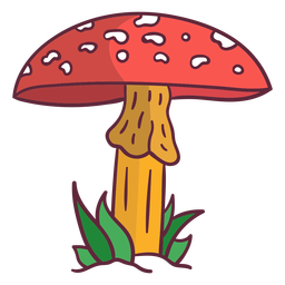 Ilustración de hongo amanita hongo Diseño PNG