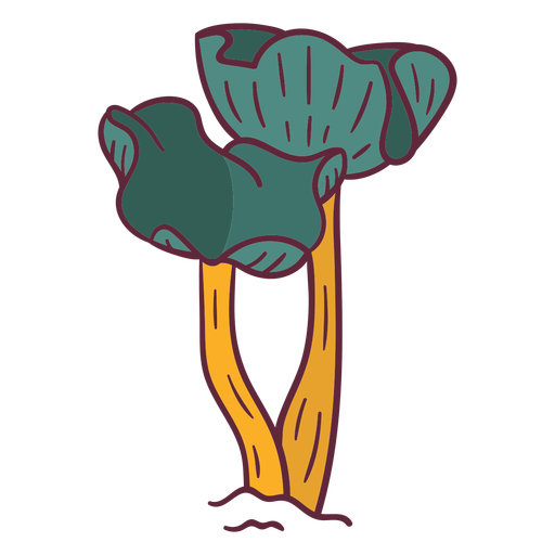 Fungus tall stalked illustration
