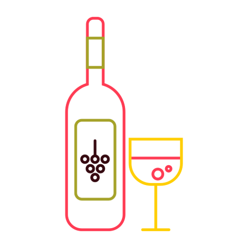 Glasflasche Wein Farbstrich PNG-Design