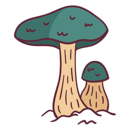 Ilustración salvaje de setas verdes Diseño PNG