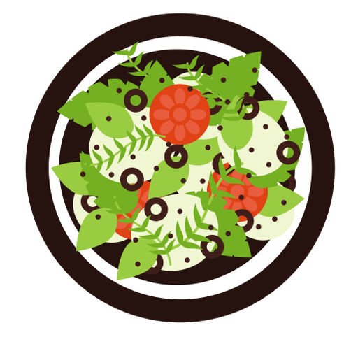 Salada verde plana Desenho PNG