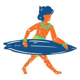 Hawaiianische männliche Surferillustration PNG-Design