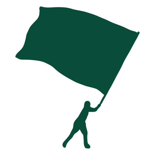 Enorme silhueta com o porta-bandeira Desenho PNG