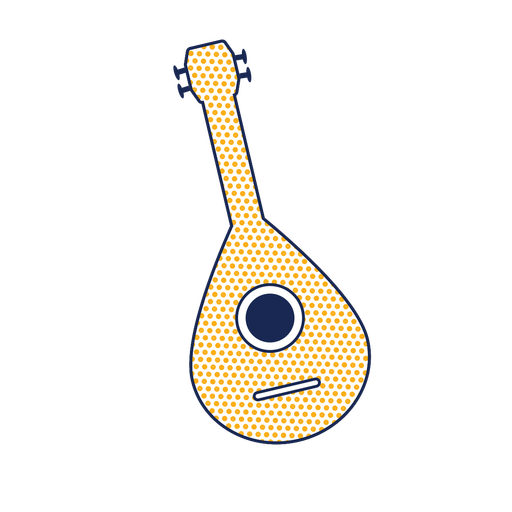Lute polka dots instrument stroke PNG Design