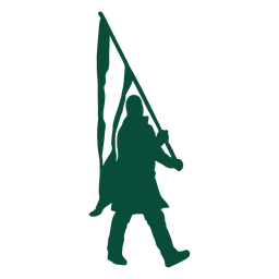 Silueta de portador de bandera masculino Diseño PNG