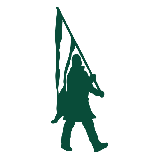 Male flag bearer silhouette Transparent PNG & SVG vector file