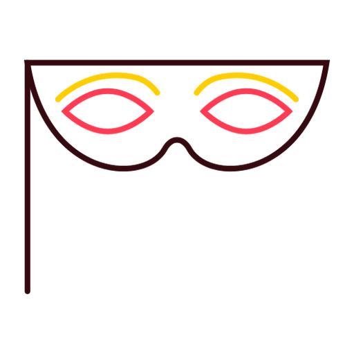Traço colorido dos óculos da máscara Desenho PNG
