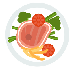 Meal steak flat PNG Design