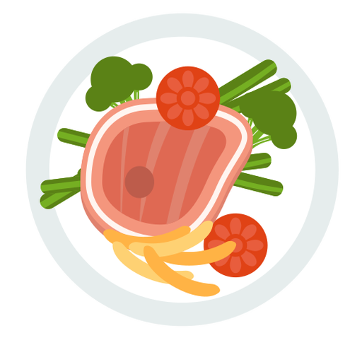 Filete de comida plana Diseño PNG