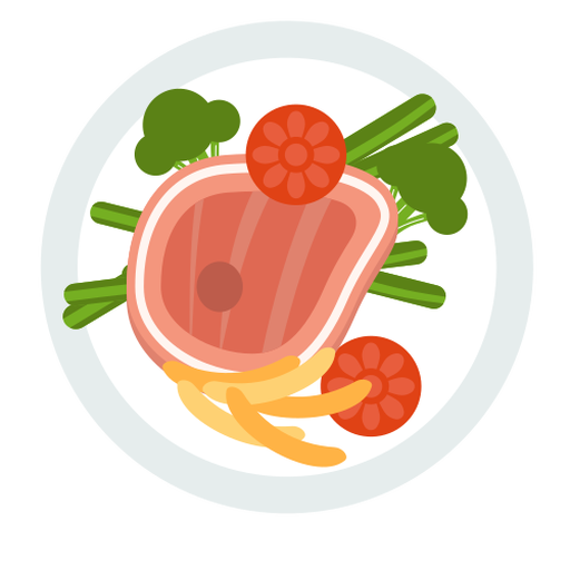 Mahlzeit Steak flach PNG-Design