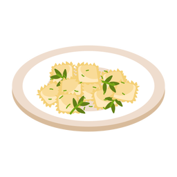 Ilustración de ravioles italianos de pasta Diseño PNG