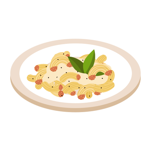 Pasta macaroni dish illustration