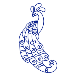 Peacock closed feathers stroke PNG Design