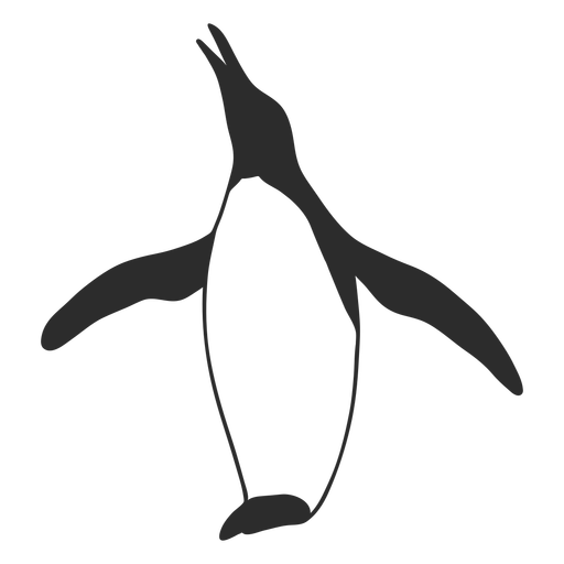 Pingüino silueta de animales acuáticos
