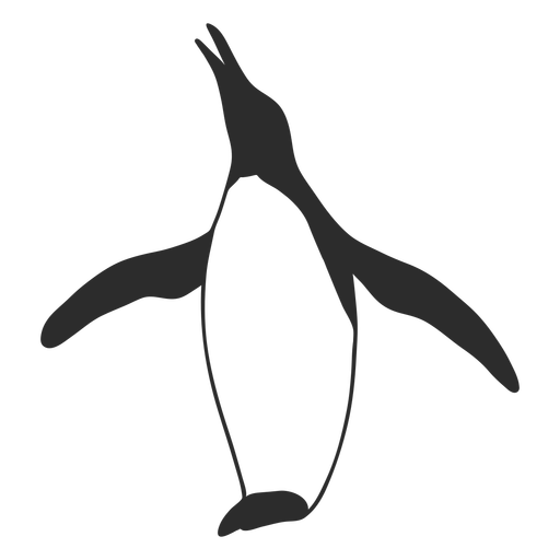 Pingüino silueta de animales acuáticos Diseño PNG