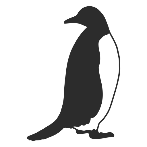 Pinguim procurando silhueta de animal aquático