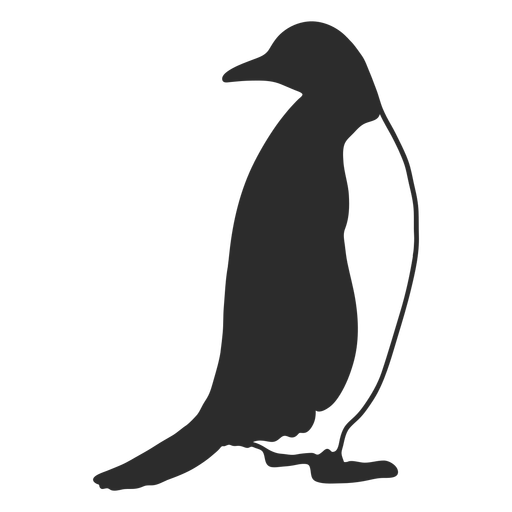 Pingüino buscando silueta de animales acuáticos Diseño PNG