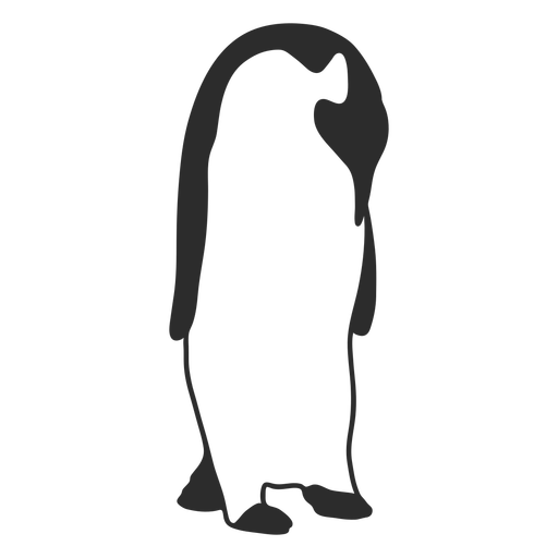 Pinguim olhando para a silhueta Desenho PNG