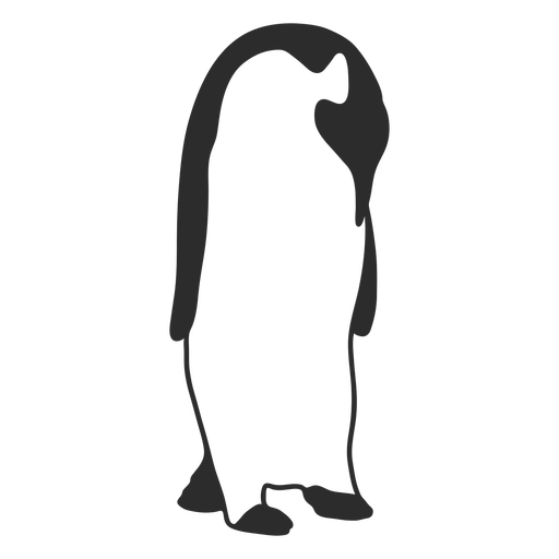 Pingüino mirando hacia abajo silueta Diseño PNG