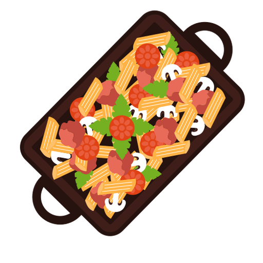 Ilustra??o de refei??o de massa penne Desenho PNG