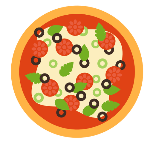 Pizza pepperoni olive italian flat - Transparent PNG & SVG vector file