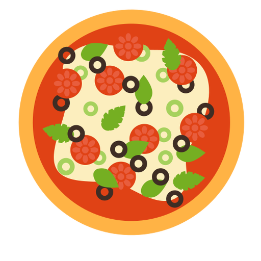 Pizza pepperoni olive italian flat PNG Design