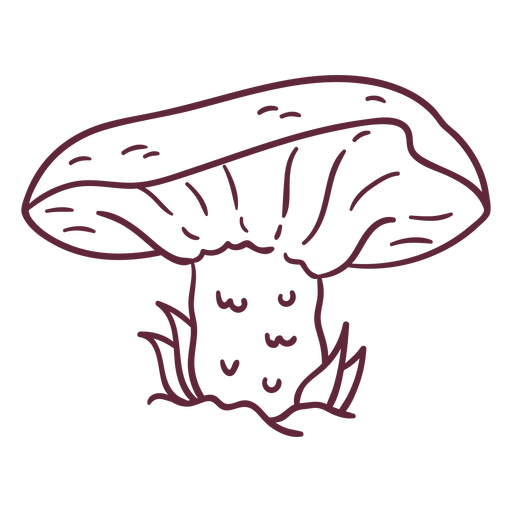 Russula mushroom stroke PNG Design