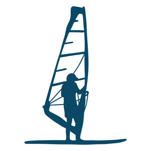 Silueta de windsurf de vela Diseño PNG
