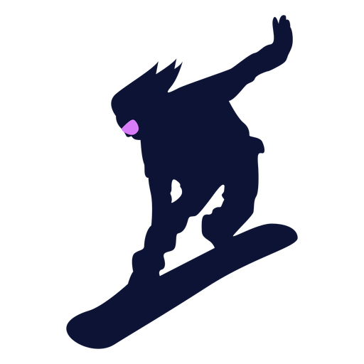 Silhueta descendente de snowboarder