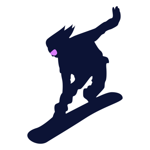 Snowboarder descending silhouette PNG Design