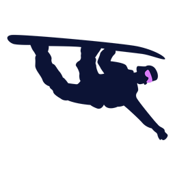 Silueta de truco de snowboarder Diseño PNG