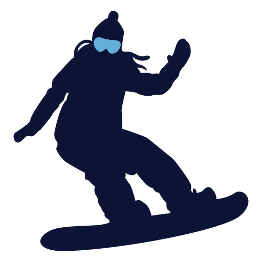 Silueta de deporte de snowboard