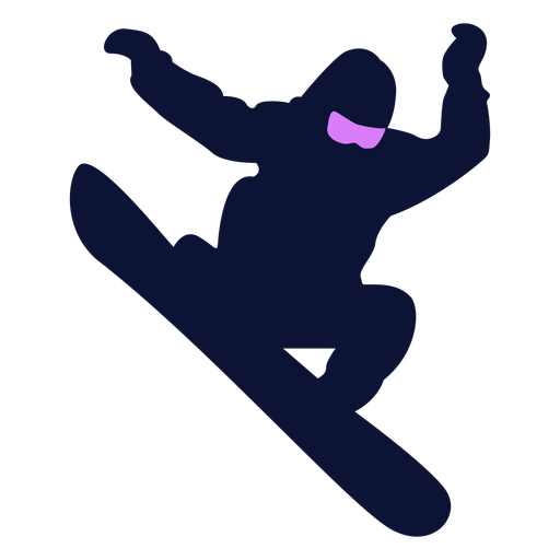 Silhueta de truque de snowboard