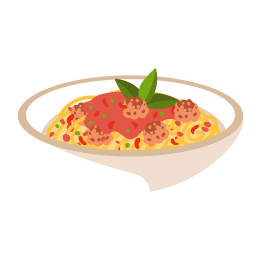 Ilustración de espaguetis y albóndigas Diseño PNG