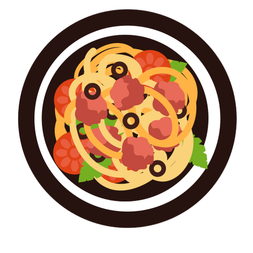 Spaghetti italienische Küche flach PNG-Design
