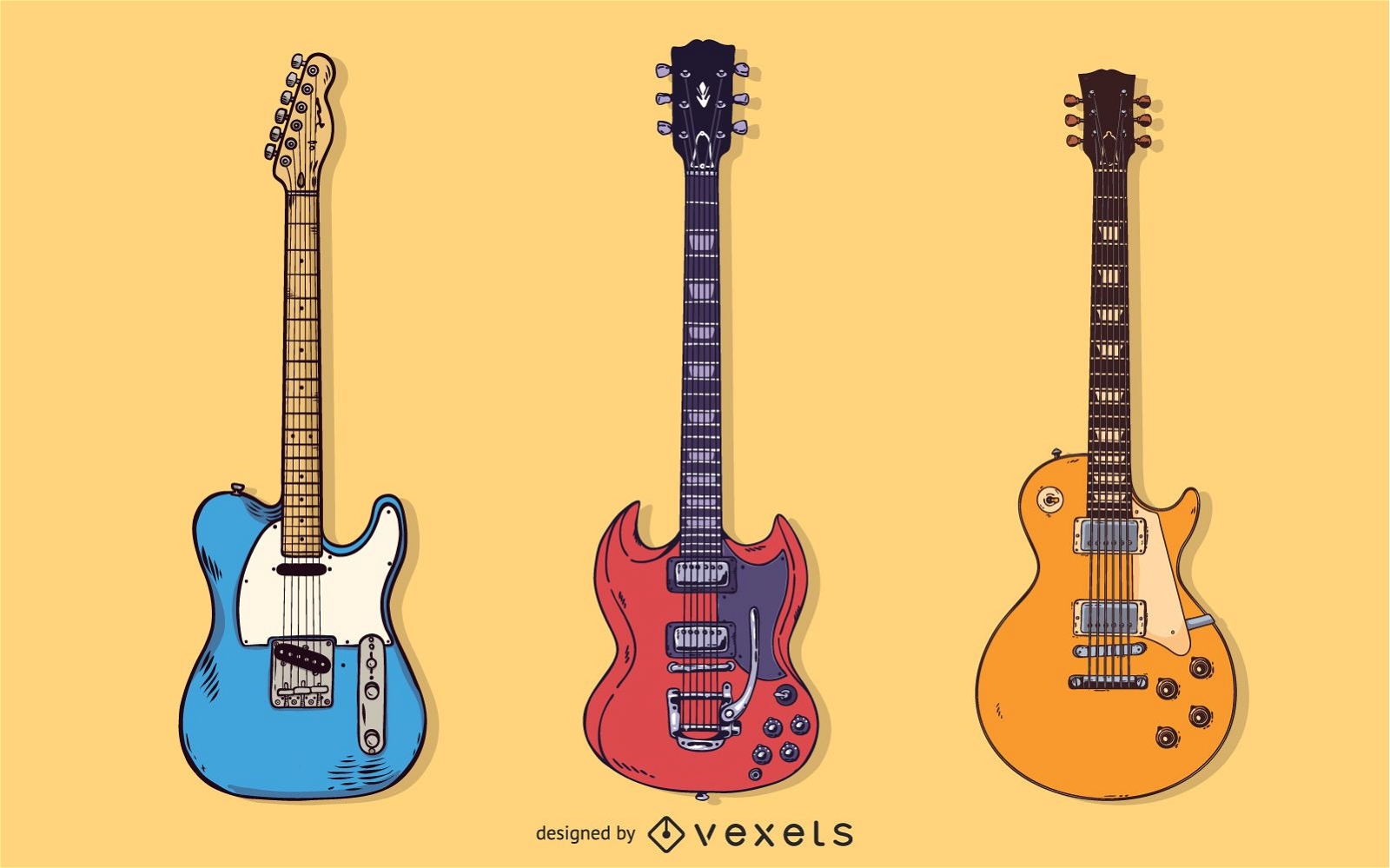 Kostenlose Gitarre Vektor-Pack - Andere Form