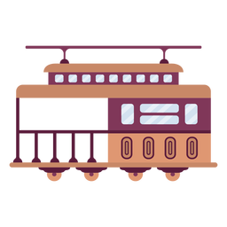 Plano lateral del vehículo del tranvía Diseño PNG