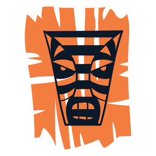Tiki mask orange PNG Design