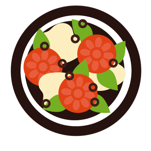 Salada de tomate plana Desenho PNG