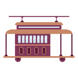Trolley Fahrzeug flach PNG-Design